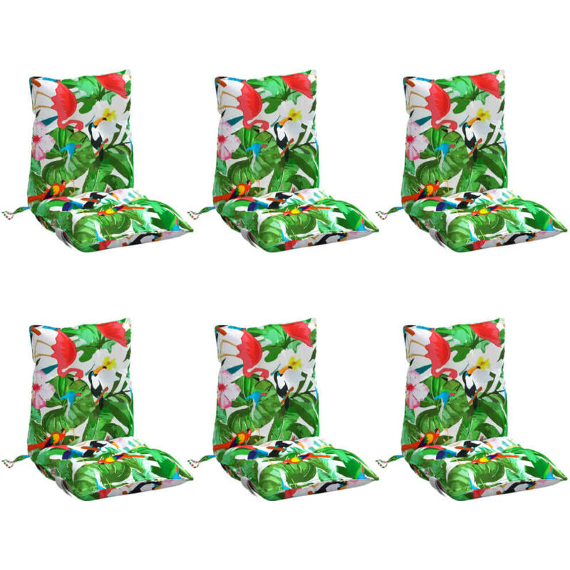 Coussins de chaise à dossier bas lot de 6 multicolore vidaXL