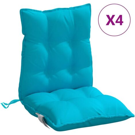 Coussins de chaise à dossier bas lot de 4 turquoise