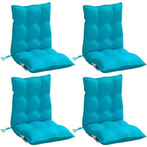 Coussins de chaise à dossier bas lot de 4 turquoise