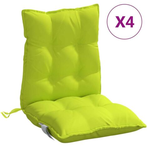 Coussins de chaise à dossier bas lot de 4 vert vif