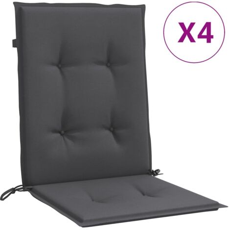 Coussins de chaise à dossier bas lot de 4，Coussins d'extérieur anthracite mélangé CFW281560