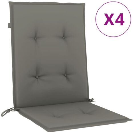 Coussins de chaise à dossier bas lot de 4，Coussins d'extérieur gris foncé mélangé CFW445705