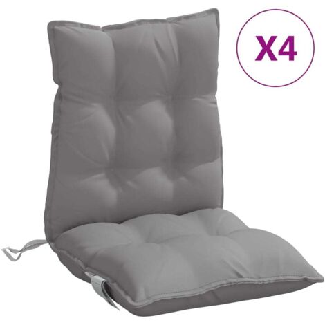 Coussins de chaise à dossier bas lot de 4，Coussins d'extérieur gris tissu oxford CFW490950