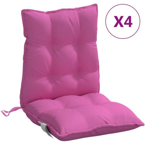 Coussins de chaise à dossier bas lot de 4，Coussins d'extérieur rose tissu oxford CFW510314