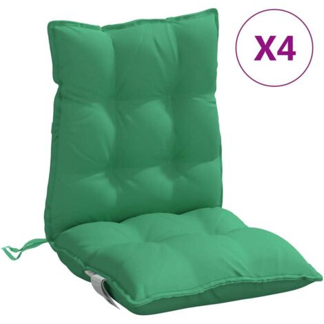 Coussins de chaise à dossier bas lot de 4，Coussins d'extérieur vert tissu oxford CFW628605