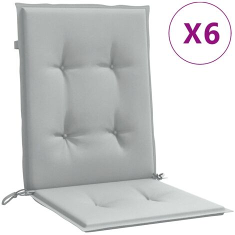 Coussins de chaise à dossier bas lot de 6 gris clair mélangé