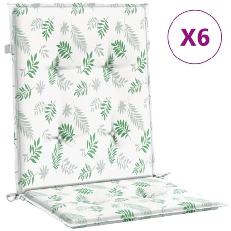 Coussins de chaise à dossier bas lot de 6 modèle de feuille