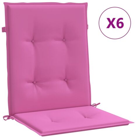 Coussins de chaise à dossier bas lot de 6 rose tissu