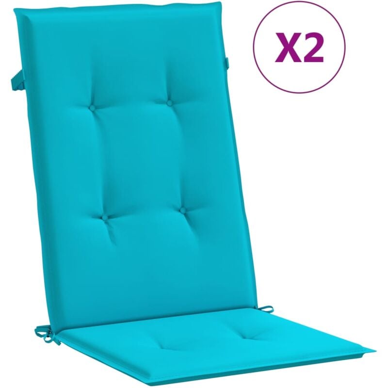 READCLY coussin extérieur de chaise à dossier haut 2 pcs turquoise tissu