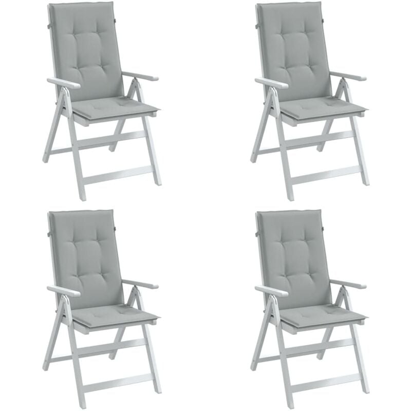 Vidaxl - Coussins de chaise à dossier haut lot de 4 gris clair mélangé