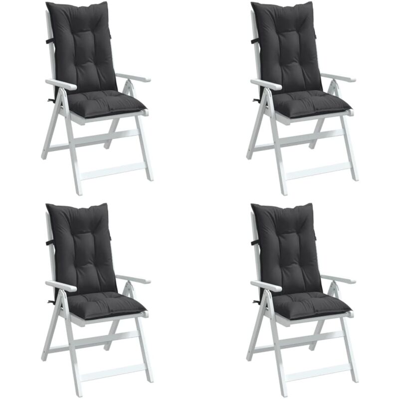 vidaXL Coussins de chaise à dossier haut lot de 4 anthracite mélangé