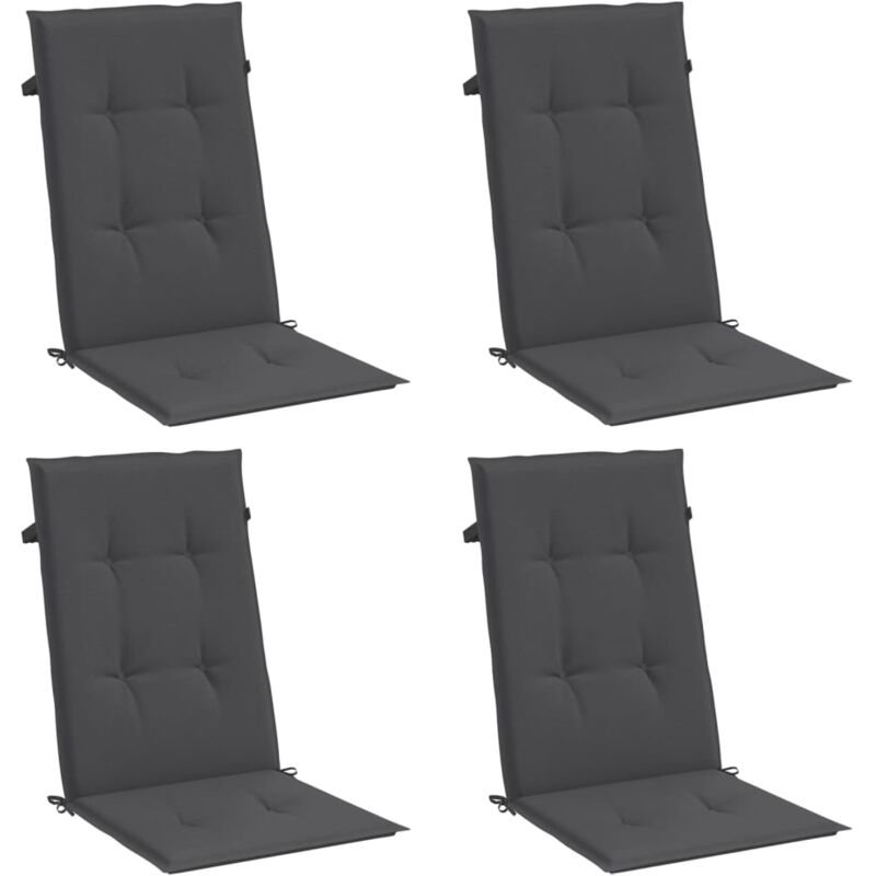 Vidaxl - Coussins de chaise à dossier haut lot de 4 anthracite mélangé