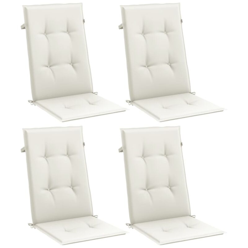 Vidaxl - Coussins de chaise à dossier haut lot de 4 crème mélangé tissu