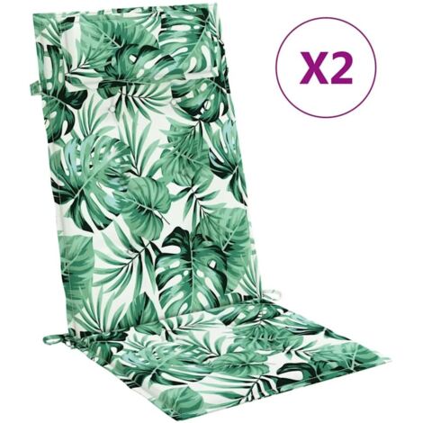 Coussins de chaise à dossier haut lot de 2 modèle de feuille