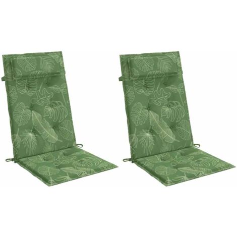 Coussins de chaise à dossier haut lot de 2 modèle de feuille vidaXL