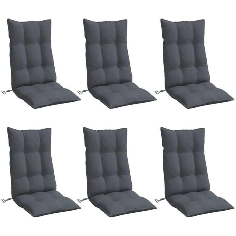 Vidaxl - Coussins de chaise à dossier haut lot de 6 anthracite