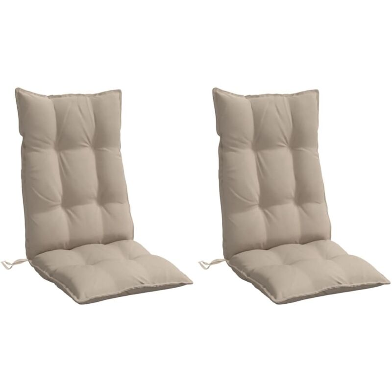 Vidaxl - Coussins de chaise à dossier haut lot de 2 taupe tissu oxford