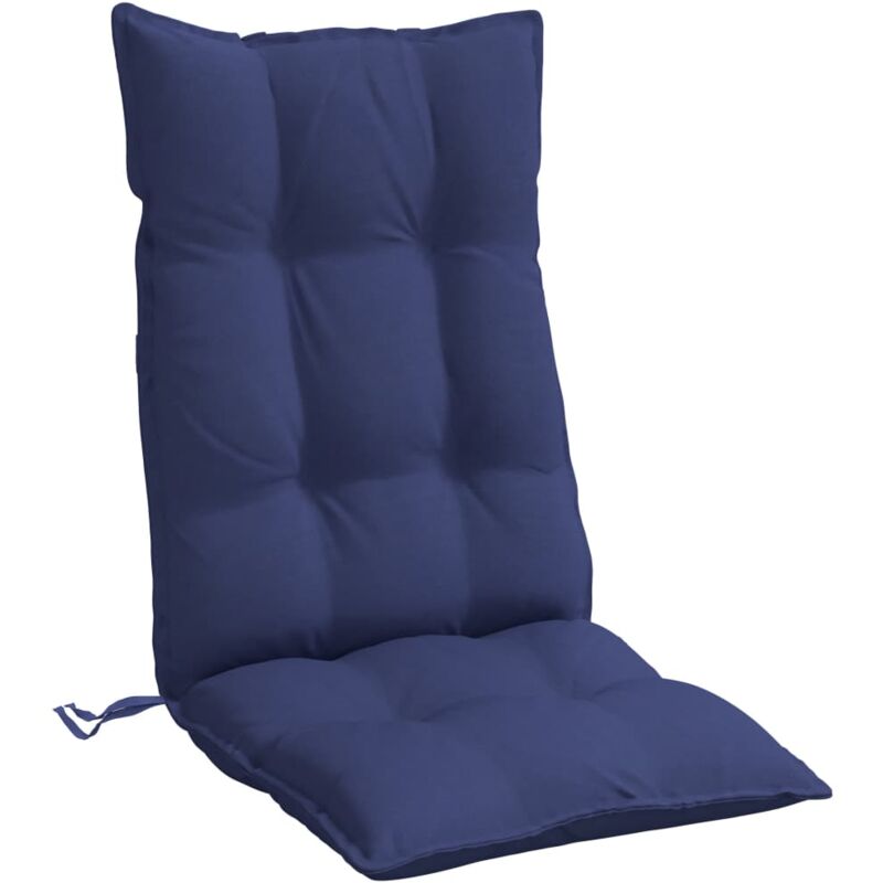 Coussins de chaise à dossier haut lot de 2 bleu marine Vidaxl Bleu