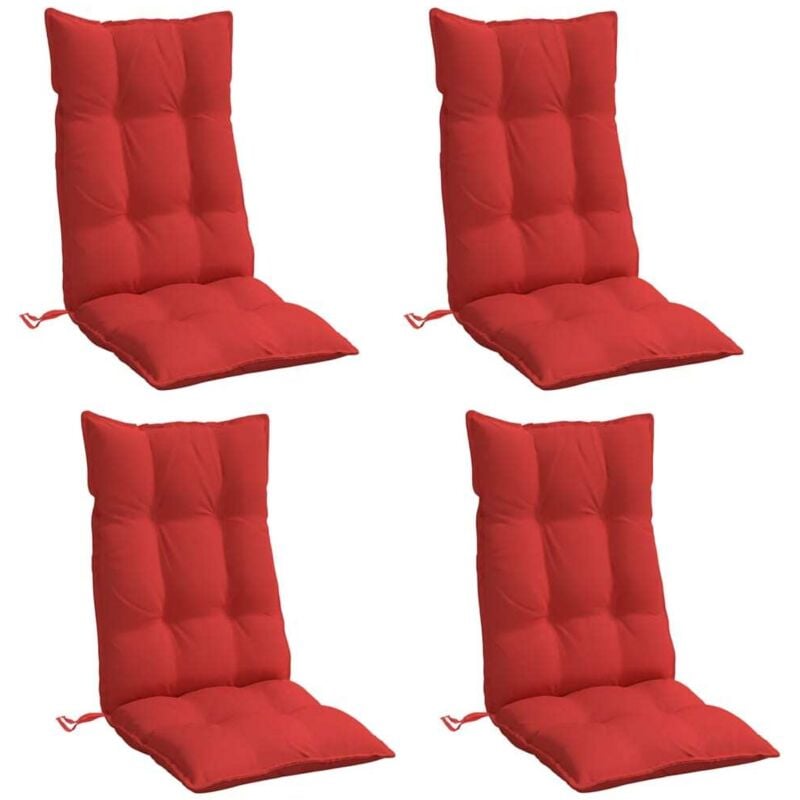 Vidaxl - Coussins de chaise à dossier haut lot de 4 rouge tissu oxford