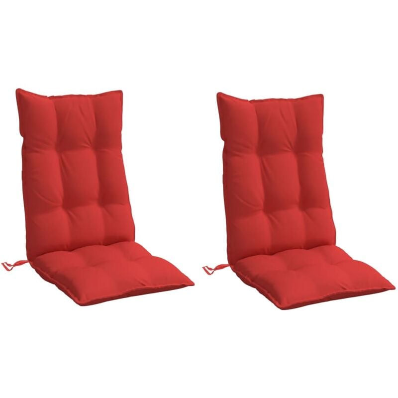 Vidaxl - Coussins de chaise à dossier haut lot de 2 rouge tissu oxford