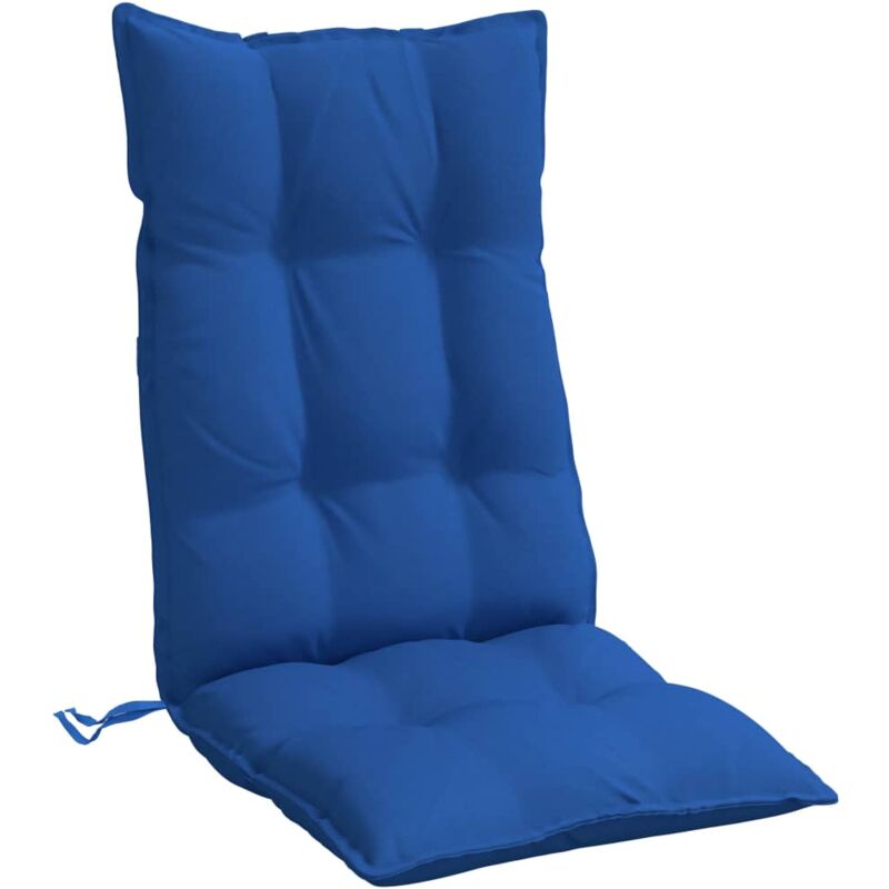 Coussins de chaise à dossier haut lot de 4 bleu royal Vidaxl Bleu