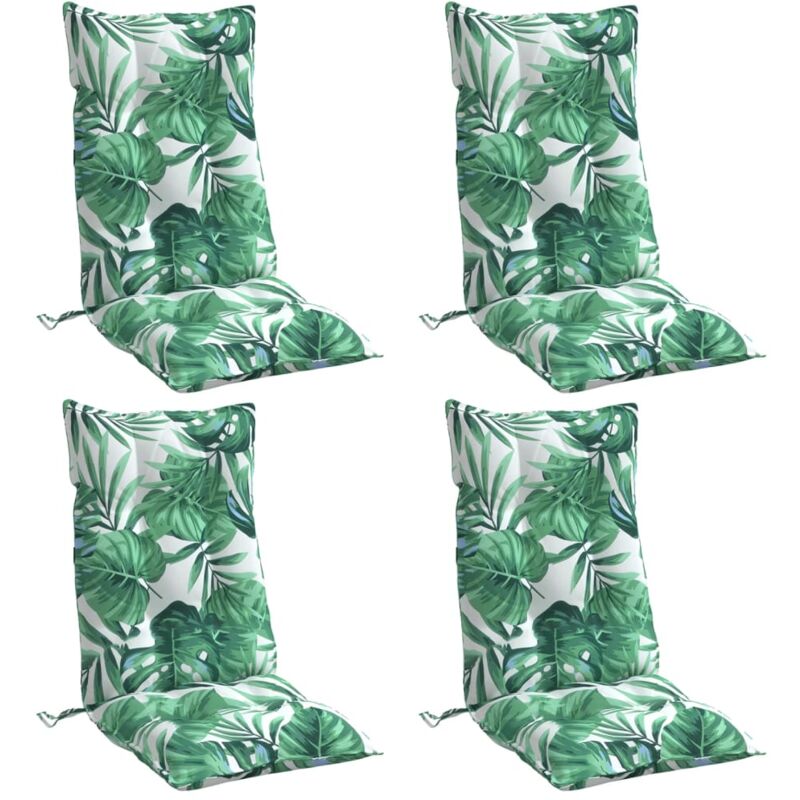 Vidaxl - Coussins de chaise à dossier haut lot de 4 modèle de feuille