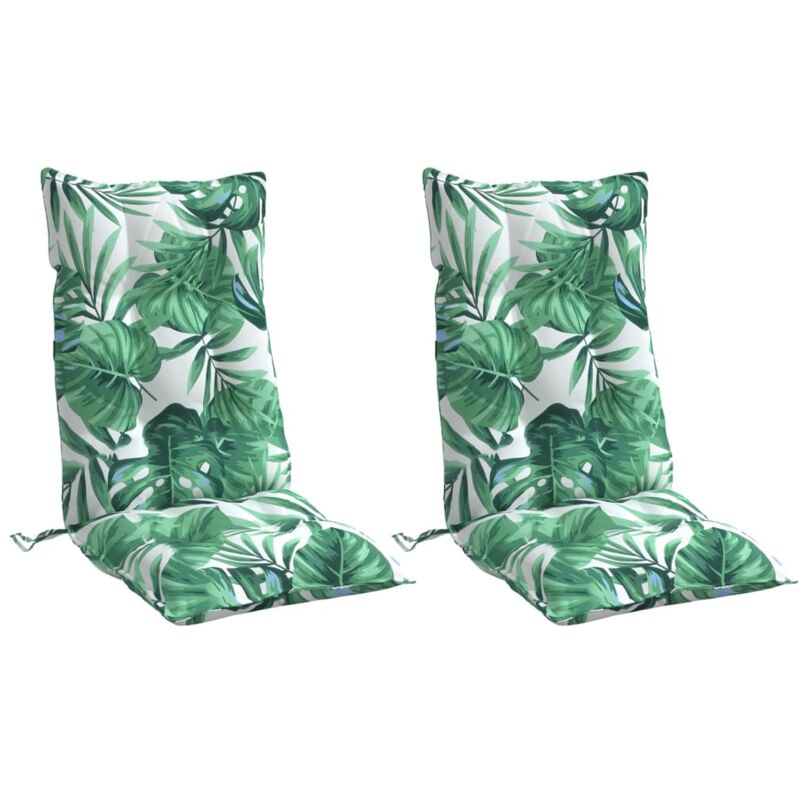Coussins de chaise à dossier haut lot de 2 modèle de feuille vidaXL
