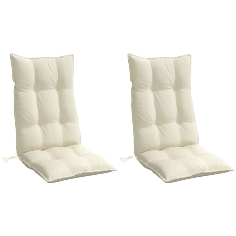 Vidaxl - Coussins de chaise à dossier haut lot de 2 crème tissu oxford