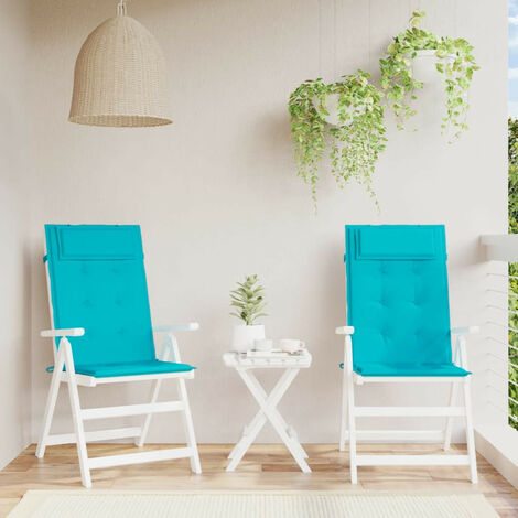 Coussin de dossier de fauteuil de jardin empilable standard turquoise