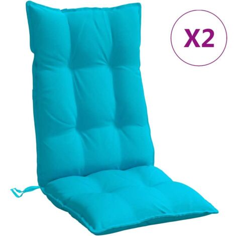 Coussins de chaise à dossier haut lot de 2 turquoise