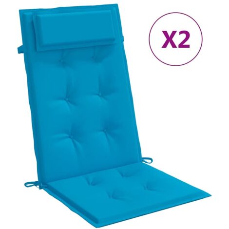 Coussins de chaise à dossier haut lot de 2，Coussins d'extérieur bleu clair CFW842181