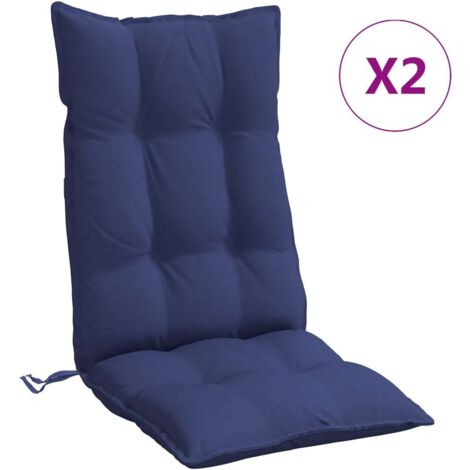 Coussins de chaise à dossier haut lot de 2，Coussins d'extérieur bleu marine CFW533330