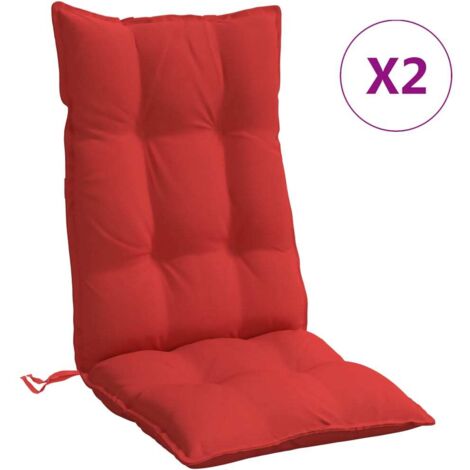 Coussins de chaise à dossier haut lot de 2，Coussins d'extérieur rouge tissu oxford CFW347999
