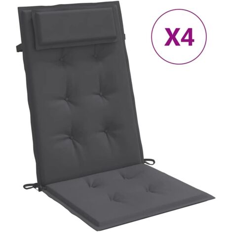 Coussins de chaise à dossier haut lot de 4 anthracite