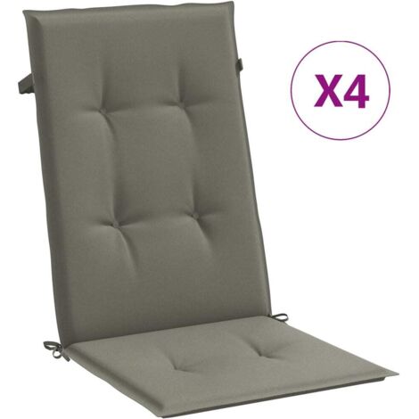 Coussins de chaise à dossier haut lot de 4 gris foncé mélangé