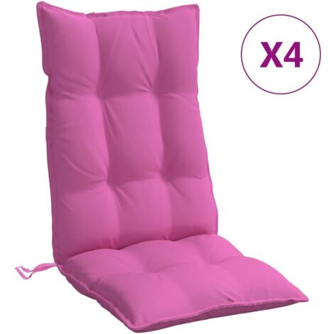 Coussins de chaise à dossier haut lot de 4 rose tissu oxford