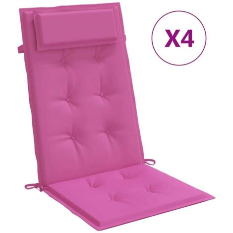 Coussins de chaise à dossier haut lot de 4,Coussins d'extérieur rose tissu oxford CFW877947