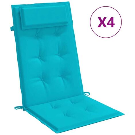 Coussins de chaise à dossier haut lot de 4，Coussins d'extérieur turquoise CFW642812
