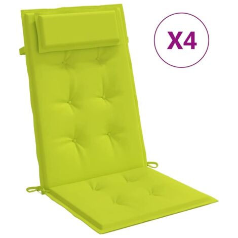 Coussins de chaise à dossier haut lot de 4，Coussins d'extérieur vert vif CFW639568