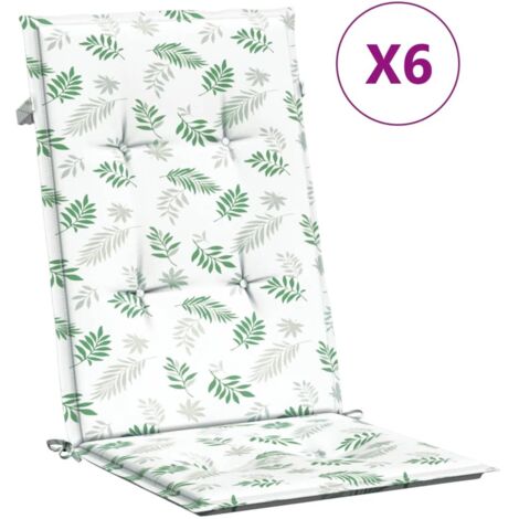 Coussins de chaise à dossier haut lot de 6 modèle de feuille