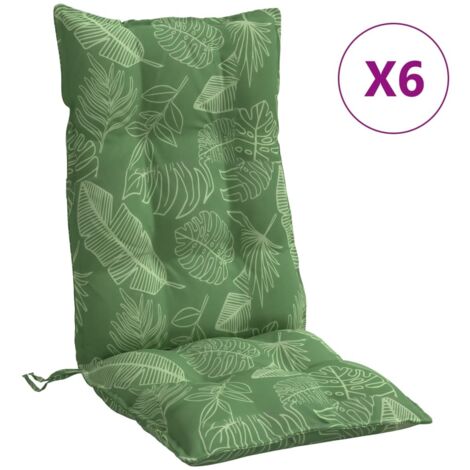Coussins de chaise à dossier haut lot de 6 modèle de feuille