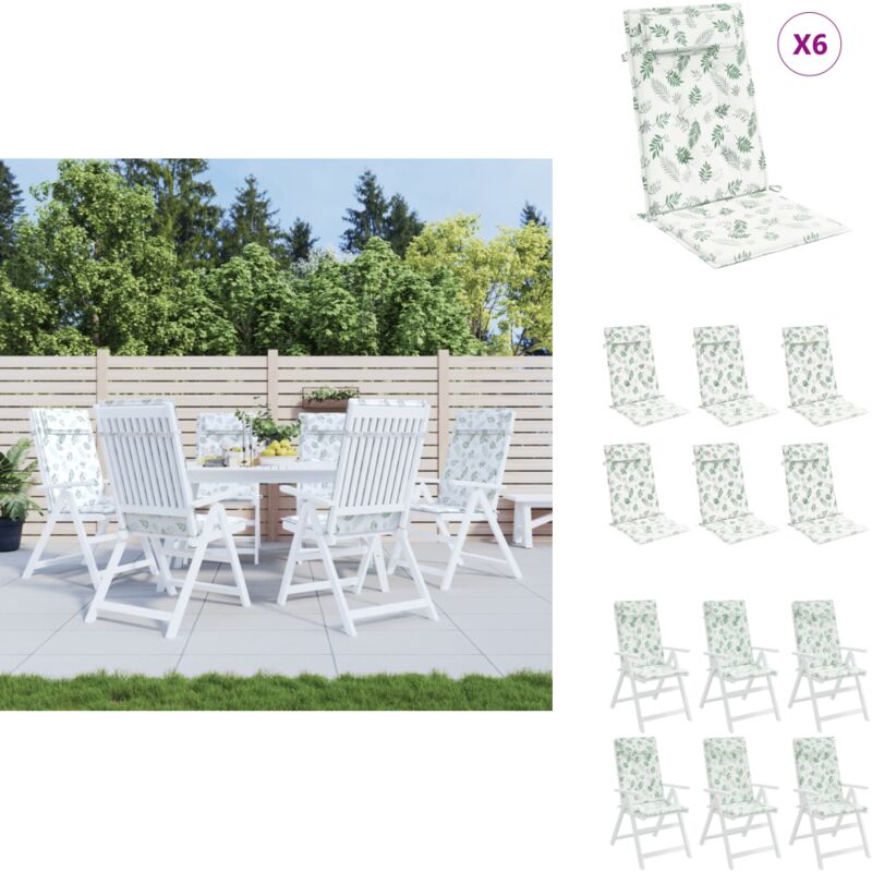 Coussins de chaise à dossier haut lot de 6 modèle de feuille - Coussins De Chaise - Coussins Exterieurs - Coussins Jardin - Cushions Design