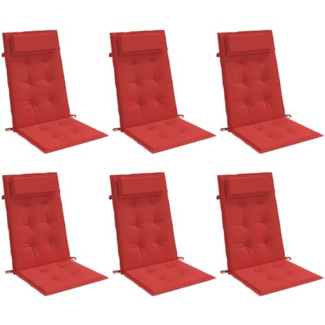 Coussins de chaise à dossier haut lot de 6 rouge tissu oxford vidaXL