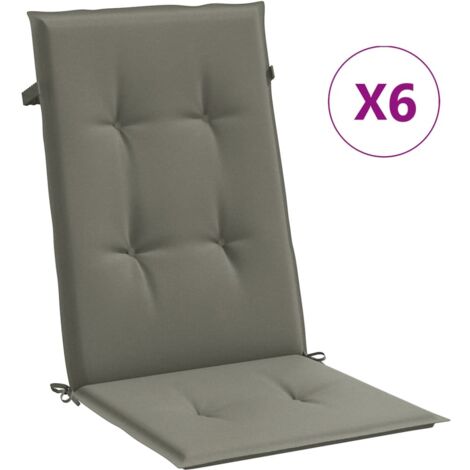 Coussins de chaise à dossier haut lot de 6，Coussins d'extérieur gris foncé mélangé CFW346849