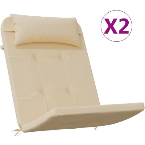 Coussins de chaise adirondack lot de 2 beige tissu oxford