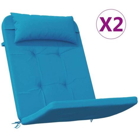 Coussins de chaise adirondack lot de 2 bleu clair tissu oxford
