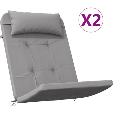 Coussins de chaise adirondack lot de 2 gris tissu oxford
