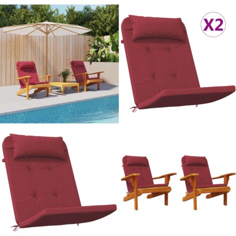 Mondeer 2X Chaise Adirondack En Rotin PE Avec Coussins Pour Patio,Gris