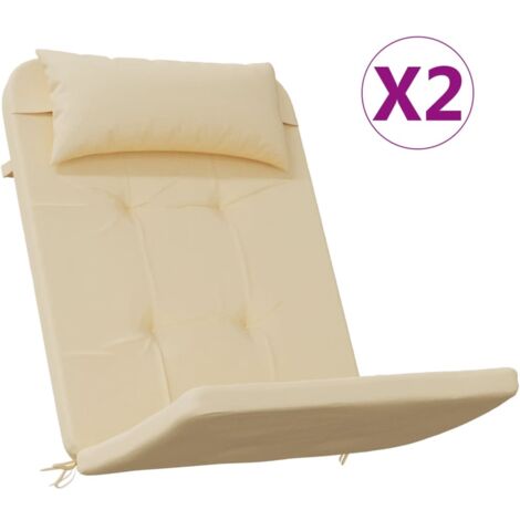 Coussins de chaise adirondack lot de 2，Coussins d'extérieur beige tissu oxford CFW241792