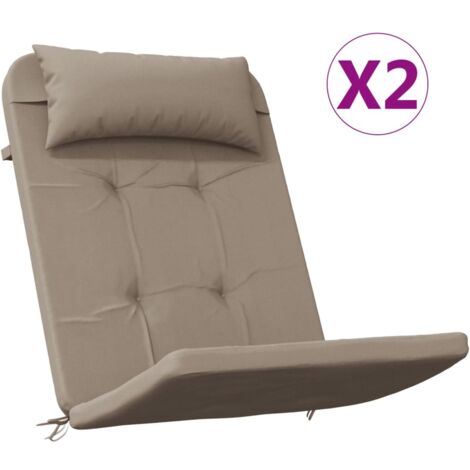 Coussins de chaise adirondack lot de 2，Coussins d'extérieur taupe tissu oxford CFW769571